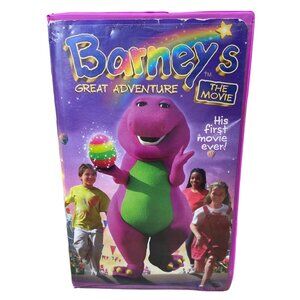 BARNEY'S GREAT ADVENTURE THE MOVIE VHS Video Tape 1998 Purple Dinosaur